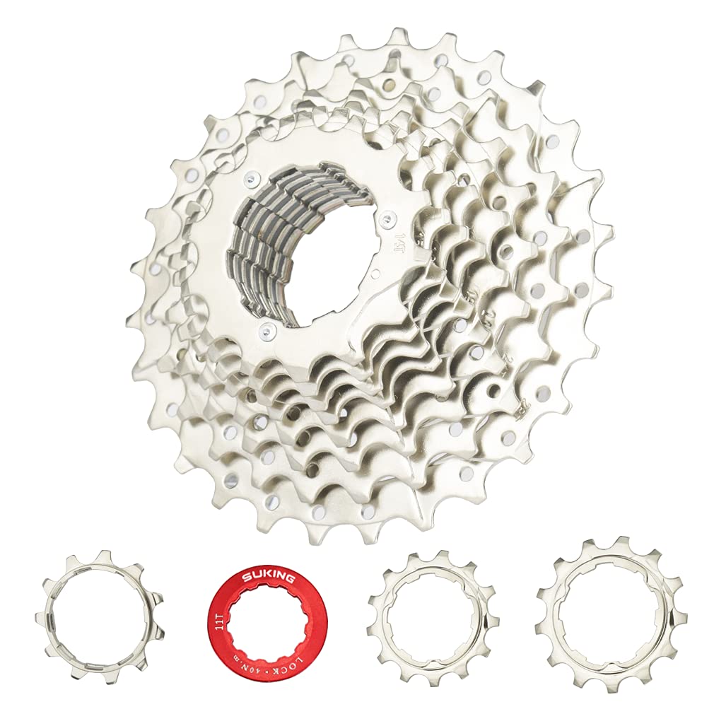 CYSKY 11 Speed Cassette 11-28T Cassette Fit for Mountain Bike, Road Bicycle, MTB, BMX (Light Weight) (11-28T)