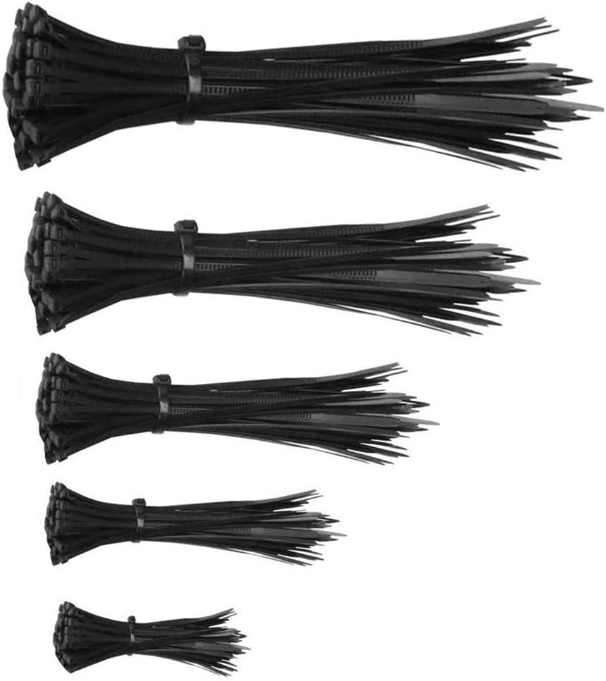 Zip Ties,ON THE WAY 500 Packs Djustable Durable Self Locking 4+6+8+10+12-Inch Width 0.16inch Assorted Size Wire Ties Ultra Strong Durable Nylon Cable Ties for Indoor and Outdoor