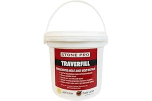 STONE PRO StonePro Traverfill - Travertine Repair - Fills Smalls pits, Holes & voids in Travertine & Limestone (Dark 3 lb)