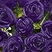 ALEKO F18HRPR Artificial 14.5 Inch 18 Heads Silk Purple Rose Flower Bouquet