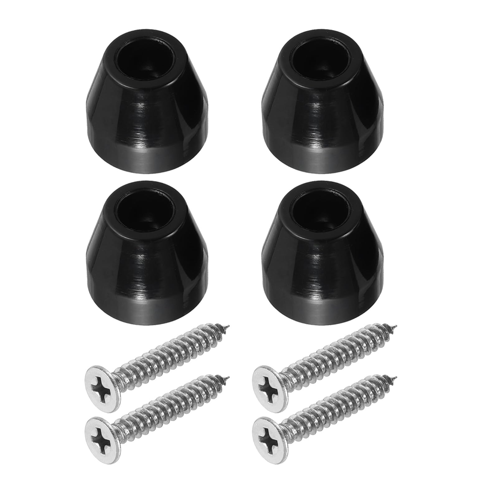 PATIKIL Cutting Board Feet, 4 Pack Round Rubber Feet Bumpers Non Slip Bumper Pads with Stainless Steel Screws for Furniture Chairs Desks Electronics (0.27"Wx0.98"H)