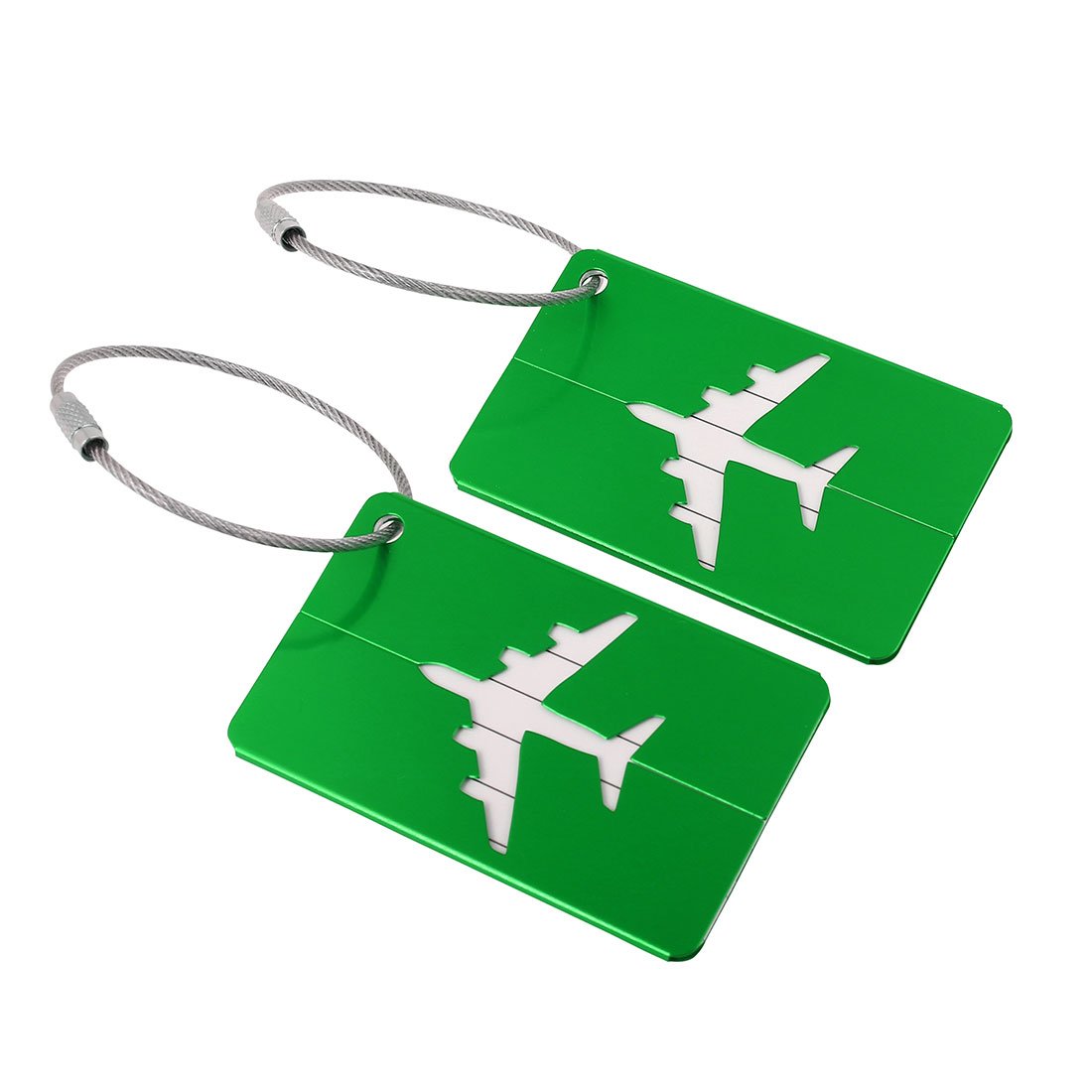 Sourcingmap Luggage Tags,Metal Travel Tags Luggage Identifier Card Holder Name Address ID Labels for Baggage Suitcases,Green, 2 Pack