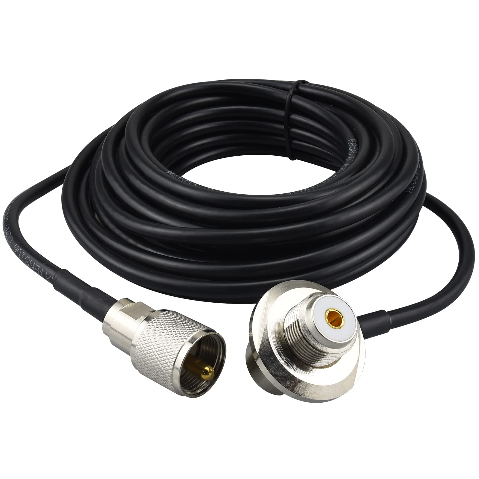 YILIANDUO CB Radio Antenna Cable - PL-259 SO-239 UHF Male to Female Right Angle RF Antenna Extension Cable RG58/U 7M for Car & Amateur Radio Accessories