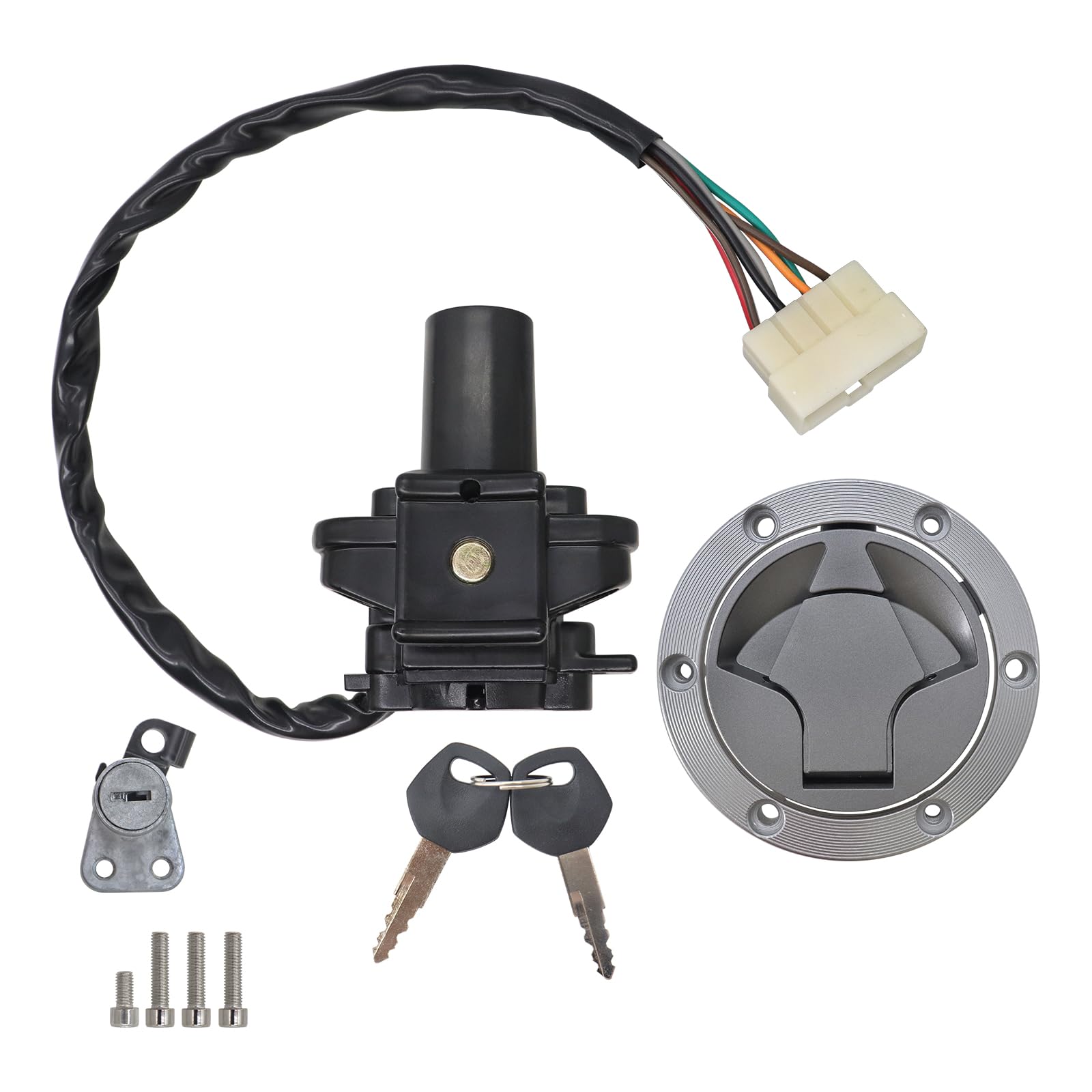 Photo 1 of Ignition Switch Lock Key Fuel Cap Replacement for Kawasaki Ninja 250R EX250J 2008-2012