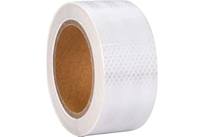 XFXIA White Reflective Tape, 2 Inch x 65 Feet, High Viscosity Safety Reflective Tape Outdoor Waterproof for Trailers, Bikes, 
