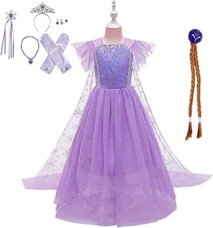 Amazon Kocekid アナと雪の女王 2 エルサ ドレス キッズ 女の子 ディズニープリンセス コスプレ 衣装 コスチューム ロングドレス なりきり 可愛い お姫様 舞台 演出服 豪華８点セット キッズコスチューム おもちゃ