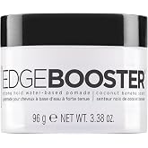 Style Factor EDGE BOOSTER Strong Hold Water-Based Pomade | Formulated with Argan Oil for Moisture &amp; High Shine | Long Lasting Edge Control Gel | Coconut Banana, 3.38 oz