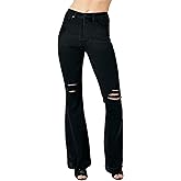 Judy Blue Women's High-Waist Tummy Control Destroyed Flare Jeans