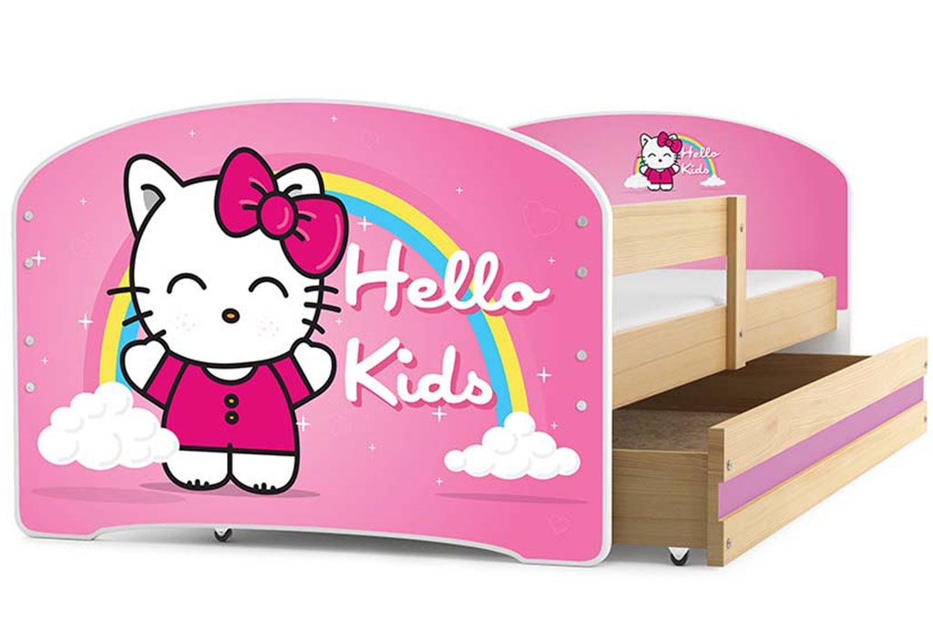 Luki Single Bed With Underbed Storage Drawer 160 X 80 Cm Solid