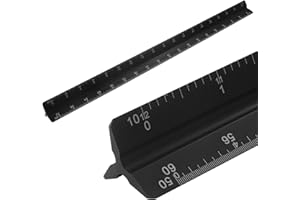 OSVJE 2 Pack Engineer Scale Ruler, 12-Inch Solid Aluminum Triangular Ruler Laser-Etched Drafting Tool for Civil Engineer, Dra