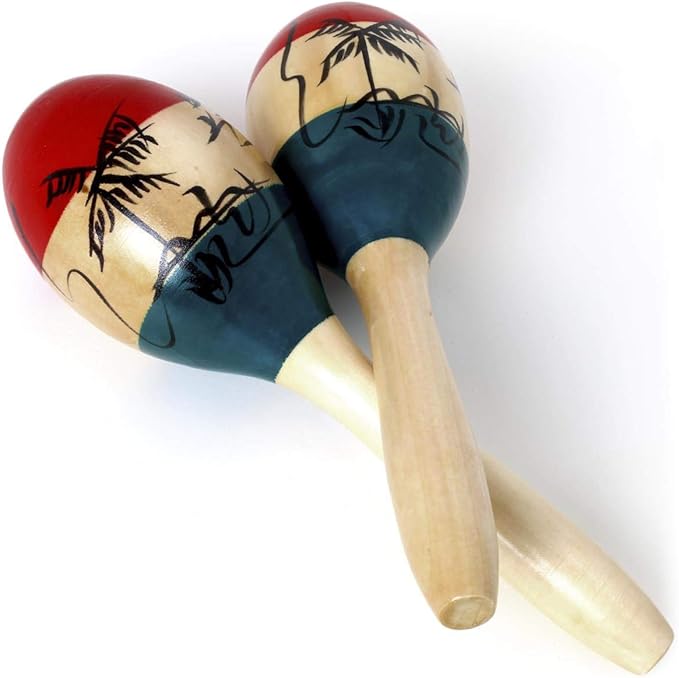 iGadgitz Xtra U7130 Juego de Maracas Madera de Olmo Pintado