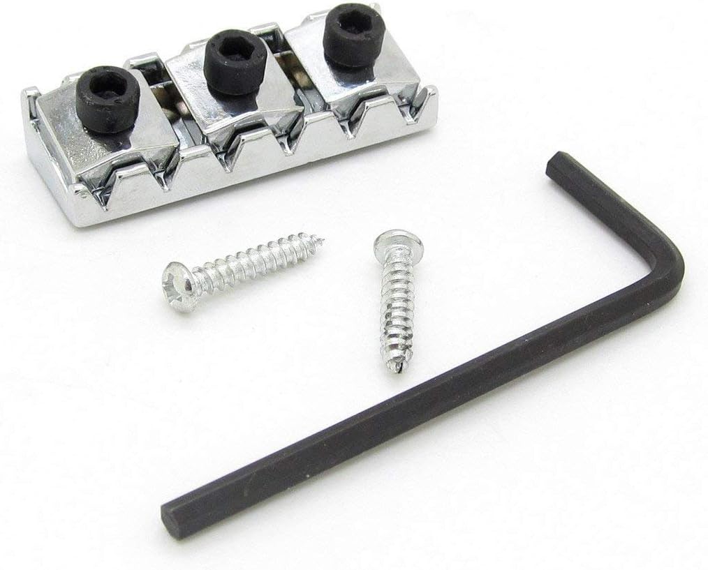Pxyelec 1X Chrome 42mm Electric Guitar Locking Nut for Floyd Rose Tremolo Bridge, silver - Image 3