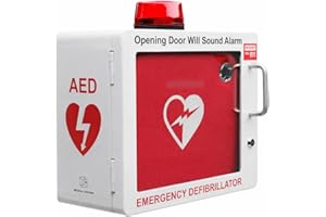 AED Cabinet Compatible with Philips HeartStart AED – Compact Wall Mount Defibrillator Cabinet with Lock & Alarm – Includes Mo