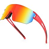 WANWAN Men Women Cycling Sunglasses, 80s Sport Baseball Mirrored Sun Glasses for Youth Adults Running Softball