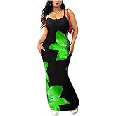 Verdusa Women's Plus Size Floral Summer Dress Elegant Backless Cami Dresses