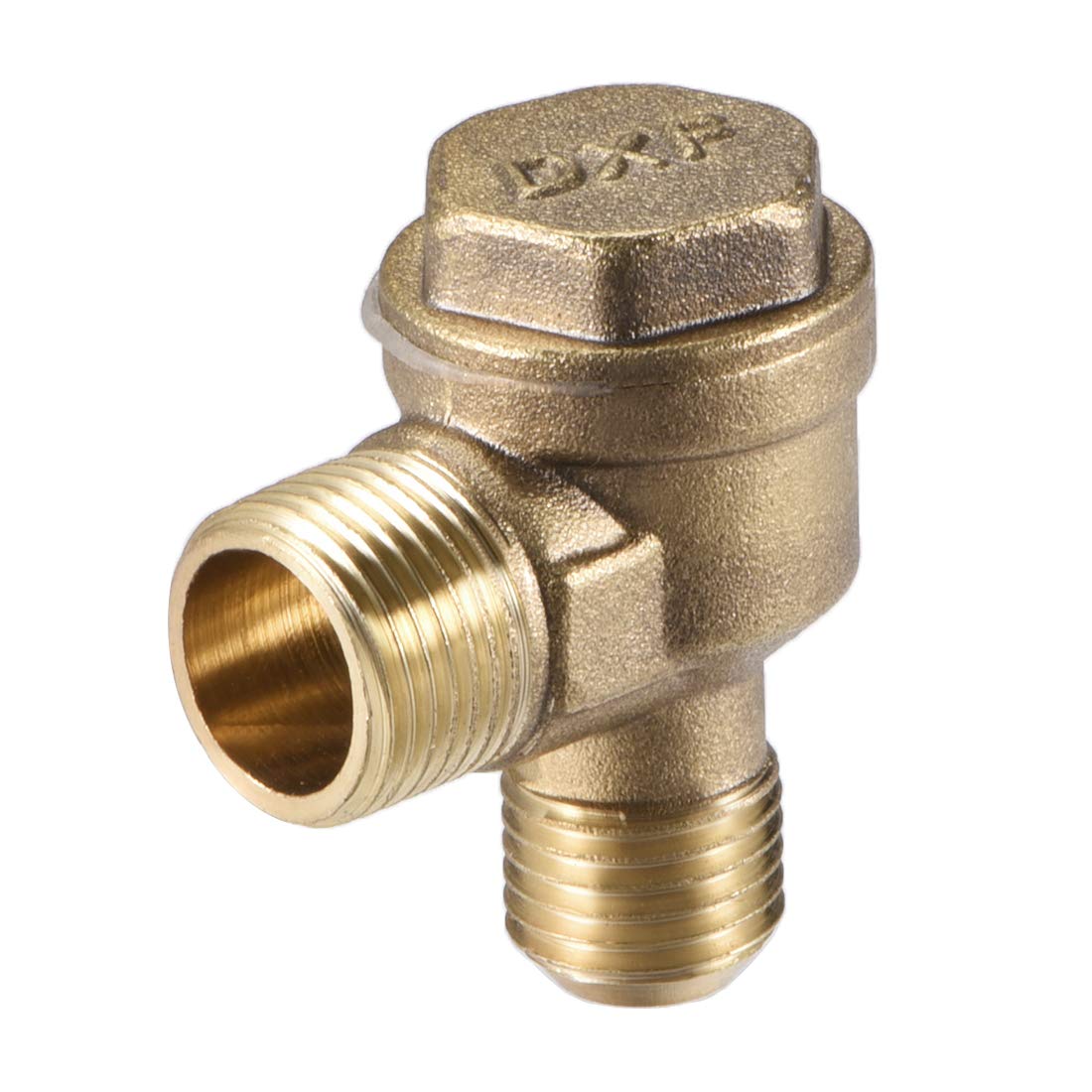 sourcing map Air Compressor Check Valve 90 Degree Male Threaded Brass Connector PT3/8" x M14