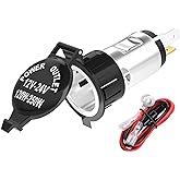 Cigarette Lighter Socket DC 12V Car Cigarette Lighter 12 Volt Female Power Outlet Socket Replacement with Cover Wiring Harnes