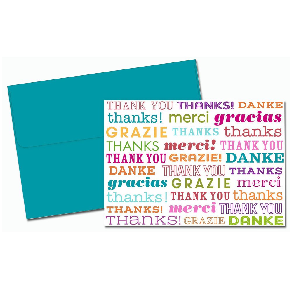 Amazon.com: Thank You in Different Languages Note Card - 18 Boxed Cards ...
