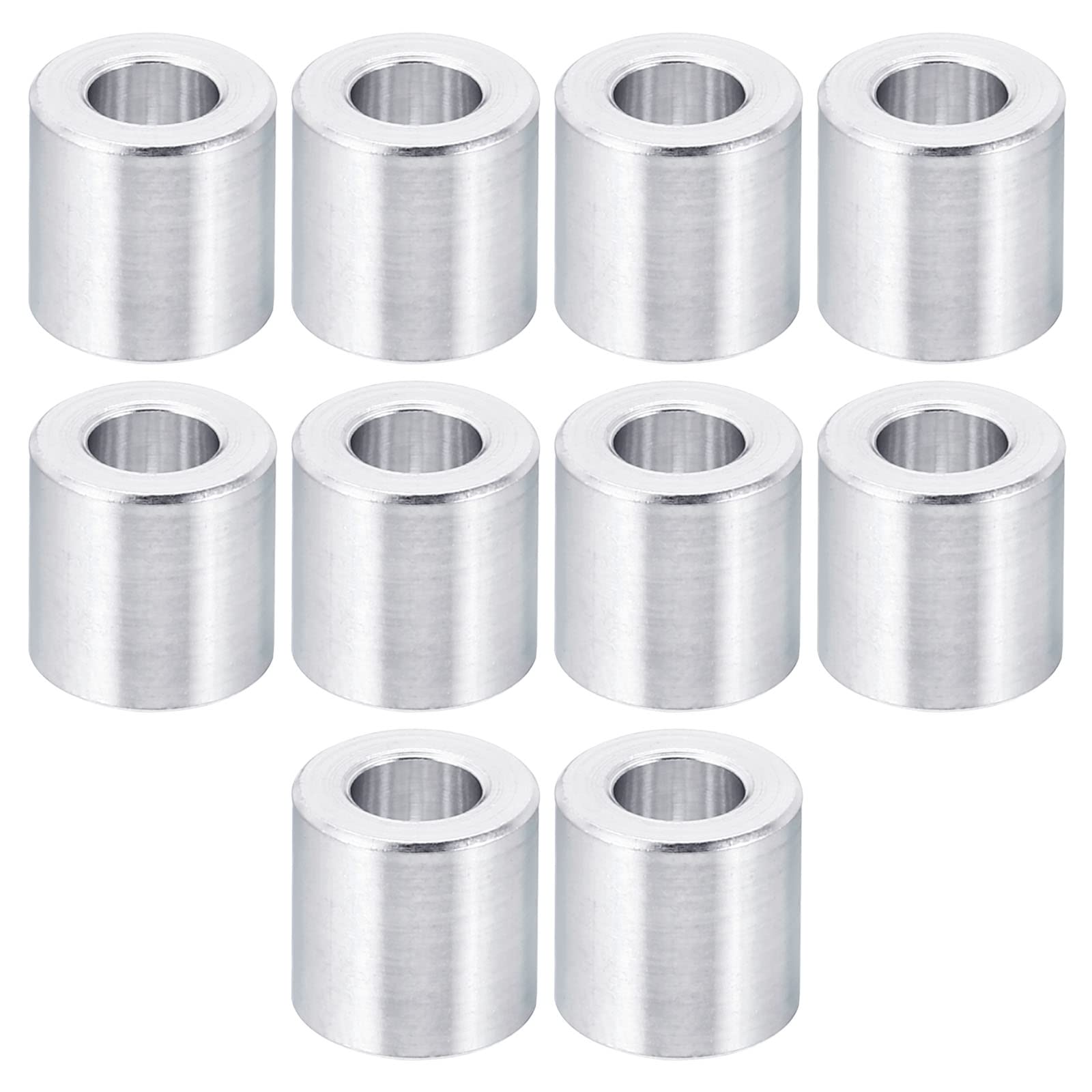 PATIKIL M5 Aluminum Spacer, 10 Pack 5.2mm ID x 10mm OD x 10mm L Metal Spacer Aluminum Round Plain Finish Spacer Screw Standoff for M5 Screw Bolts โ image 1
