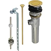 Kingston Brass KB1007SB Brass Pop-Up Drain with Overflow, Brushed Brass