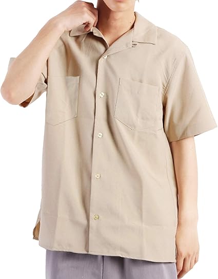 ファストカラーズ Fastcolors メンズ 半袖 オープンカラーシャツ シンプル ポリトロ 無地 ワイドシルエット キレイ目 シャツ 通販 Amazon