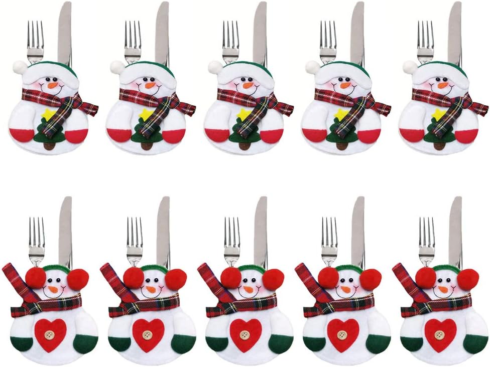 kungfu Mall 10PCS Traje de Cubiertos de Navidad Cena Cubiertos de ...