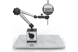 HDLNKAK Electronic Digital Dial Indicator Gauge and Magnetic Base, 0-1 Inch/25.4 mm Inch/Metric Conversion Measuring Tool for 3D Printer, Table Saw Measurement, Auto Repair and CNC Machine