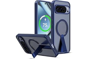 Jelanry Magnetic for Google Pixel 10 Pro XL Case with Stand & Rugged (Compatible with MagSafe), Slim Translucent Matte Shockproof Anti-Fingerprint Phone Case Kickstand Back Cover (6.8-inch), Blue