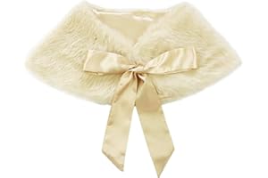 TACKTIMES Flower Girl's Winter Warm Cape Faux Fur Wraps Bolero Jacket Sweet Princess Christmas Winter Wedding Bridesmaid Shou