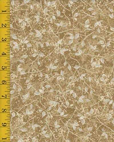 Premium Cotton Fabric - Robert Kaufman Sound of the Woods 3 Metallic - Vines AFDM-16871-14 NATURAL