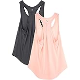 icyzone Workout Tank Tops for Women - Athletic Yoga Tops, Racerback Running Tank Top, Gym Exercise Shirts (Pack of 2)