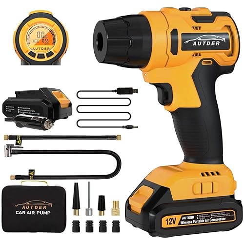 AUTDER Cordless Tyre Inflator Portable 