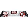 Kapro - 935 Magnetic Cast Red Torpedo Level - Features Optivision, Angle Finder, and V-Groove - For Tilling, Masonry, and Construction - 10 in