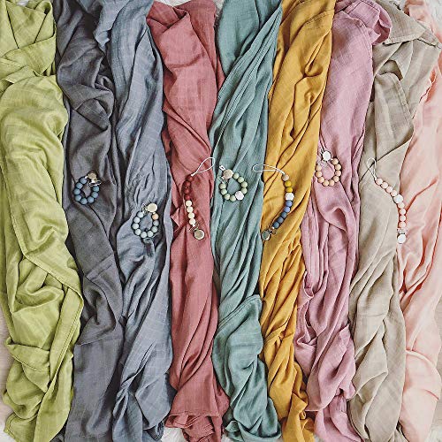 LifeTree Muslin Baby Swaddle Blanket, Solid Color Baby Swaddling for Boys & Girls, 70 Bamboo