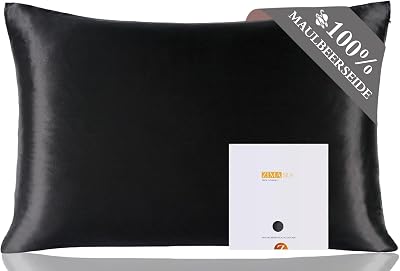 ZIMASILK 100% Mulberry Silk Pillowcase 19 Momme 40x80 cm Black