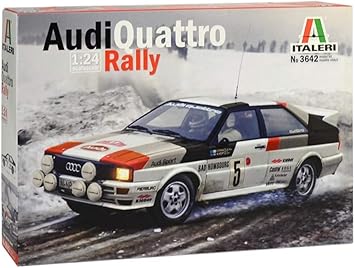 italeri it3642 3642s 1 24 audi quattro rally modellbau bausatz standmodellbau basteln hobby kleben plastikbausatz detailgetreu amazon de spielzeug