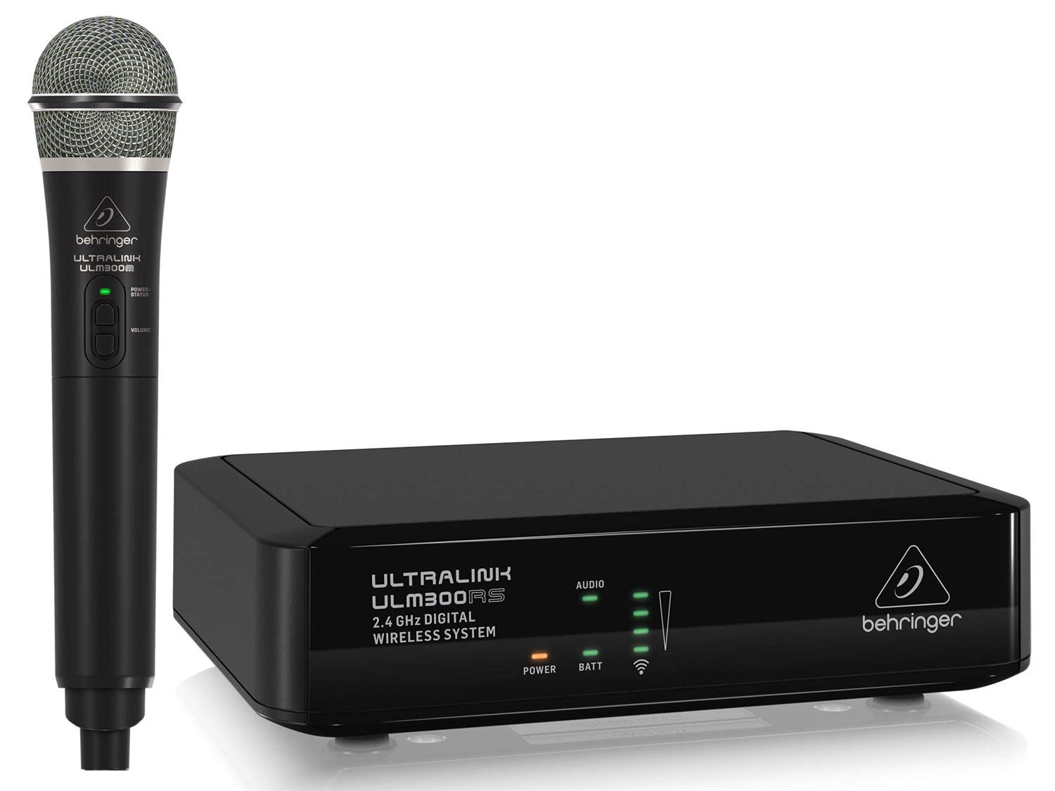 Behringer ULTRALINK ULM300MIC Sistema inalámbrico digital de alto rendimiento de 2,4 GHz con micrófono de mano y receptor