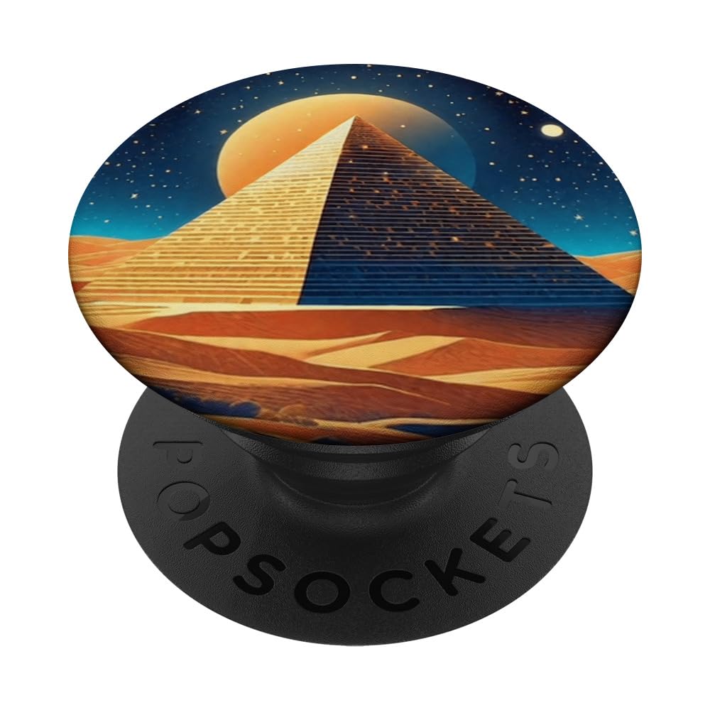 Mystical Pyramids Desert Retro Colors Astral Spiritual Print PopSockets Swappable PopGrip