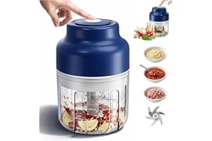 Electric Garlic Chopper Food Processor,2026 Upgraded Small Garlic Chopper Mincer with 4/6 Stainless Steel Blades,Portable USB