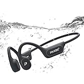 POLVCDG Swimming Headphones,IPX8 Waterproof Bone Conduction Headphones,32GB Memory Open Ear Headphones with Mic,Wireless Bluetooth Earphones Underwater Sport Earbuds for Running Workout Cycling