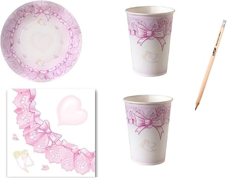 Irpot Kit N 2 Coordinato Tavola Nascita Bimba Benvenuta New Eventa Bambina Rosa Amazon It Casa E Cucina