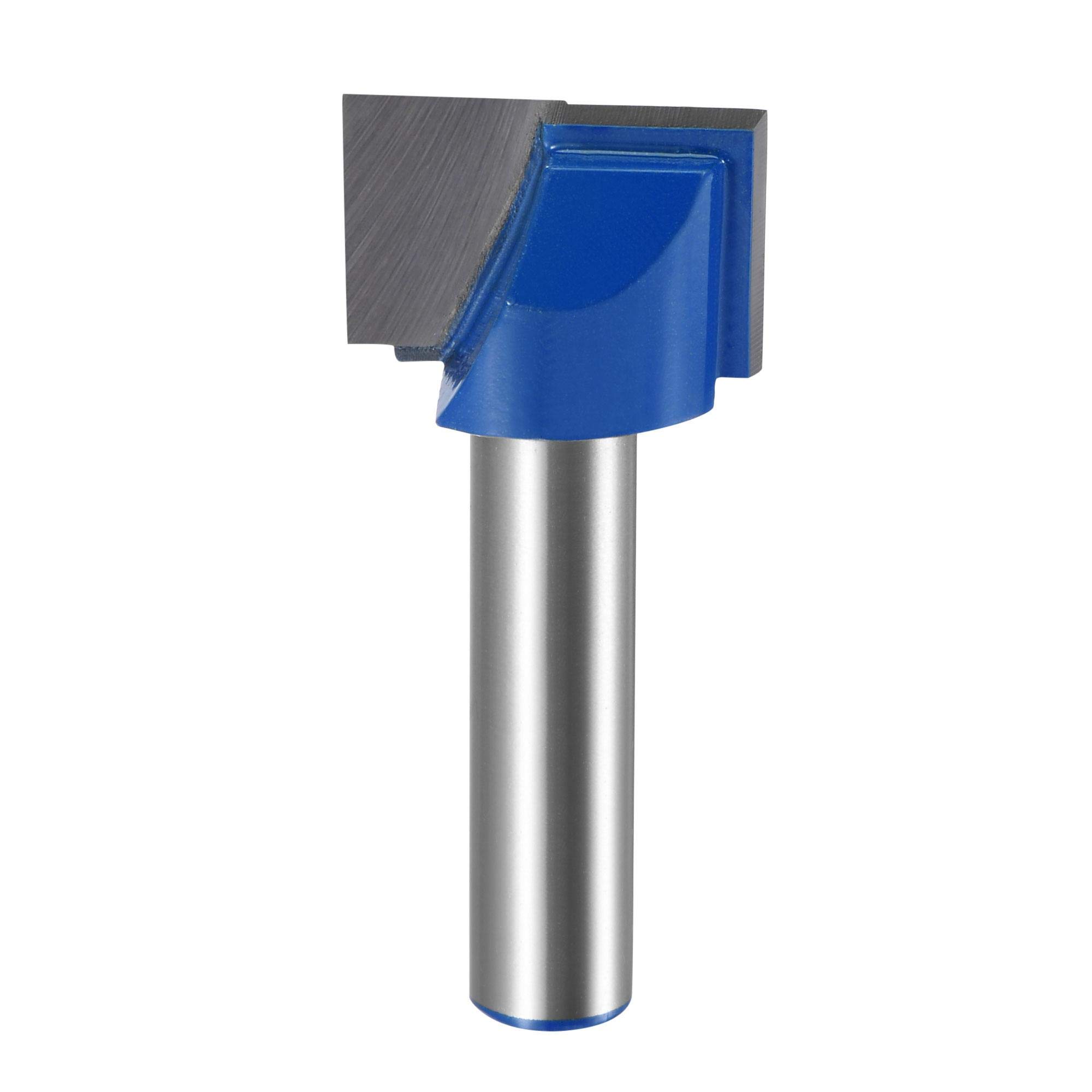 sourcing map 20mm Dia 8mm Shank Bottom Cleaning Router Bit, 2 Flutes Carbide Tipped Cutter Uncoated for Woodworking