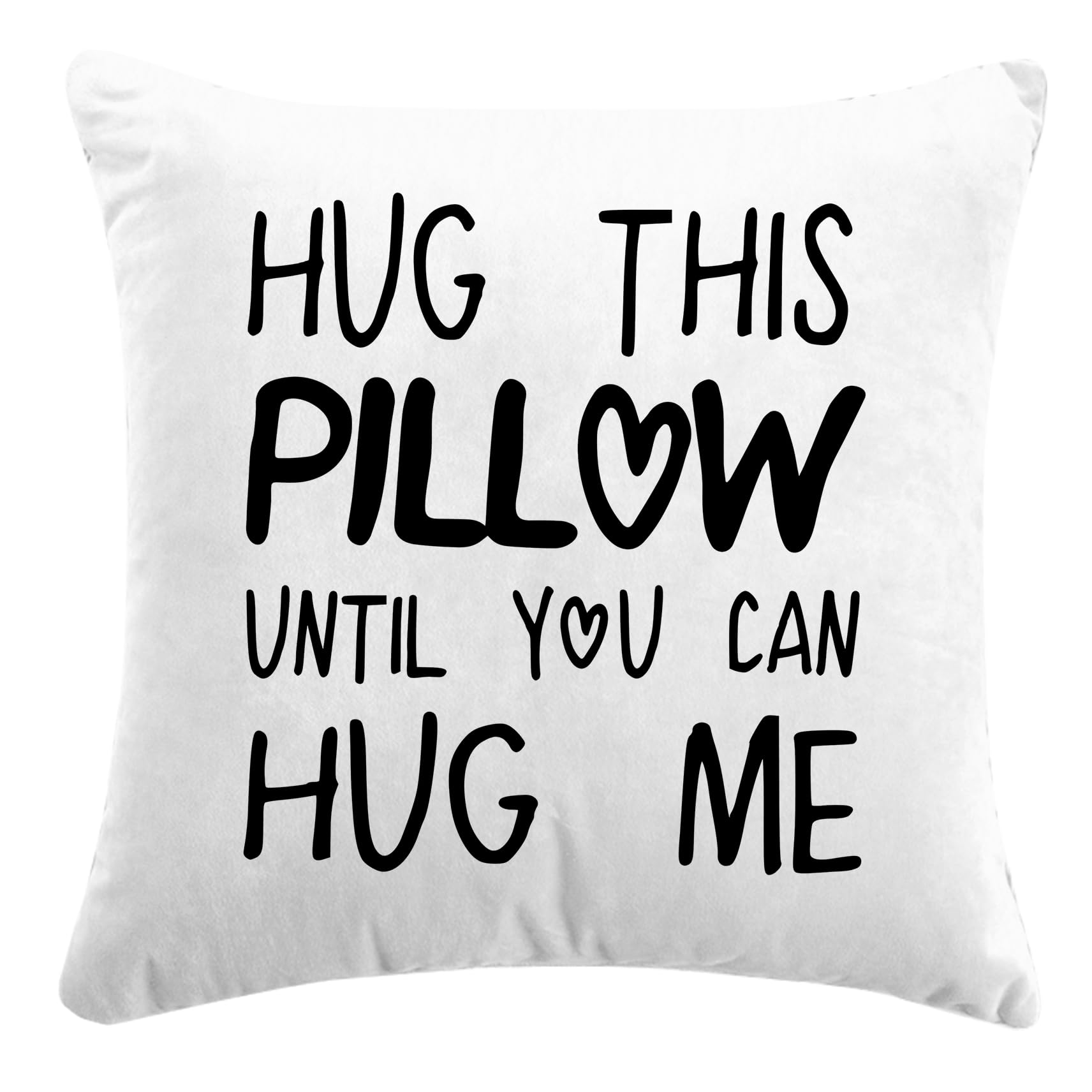 Sufamb Hug This Pillow Until You Can Hug Me Throw Pillow Covers Decor, 22'' x 22'' Pillow case, Boyfriend Girlfriend Birthday Gifts,Long Distance Relationships Gifts, Valentine's Day Gifts(White)