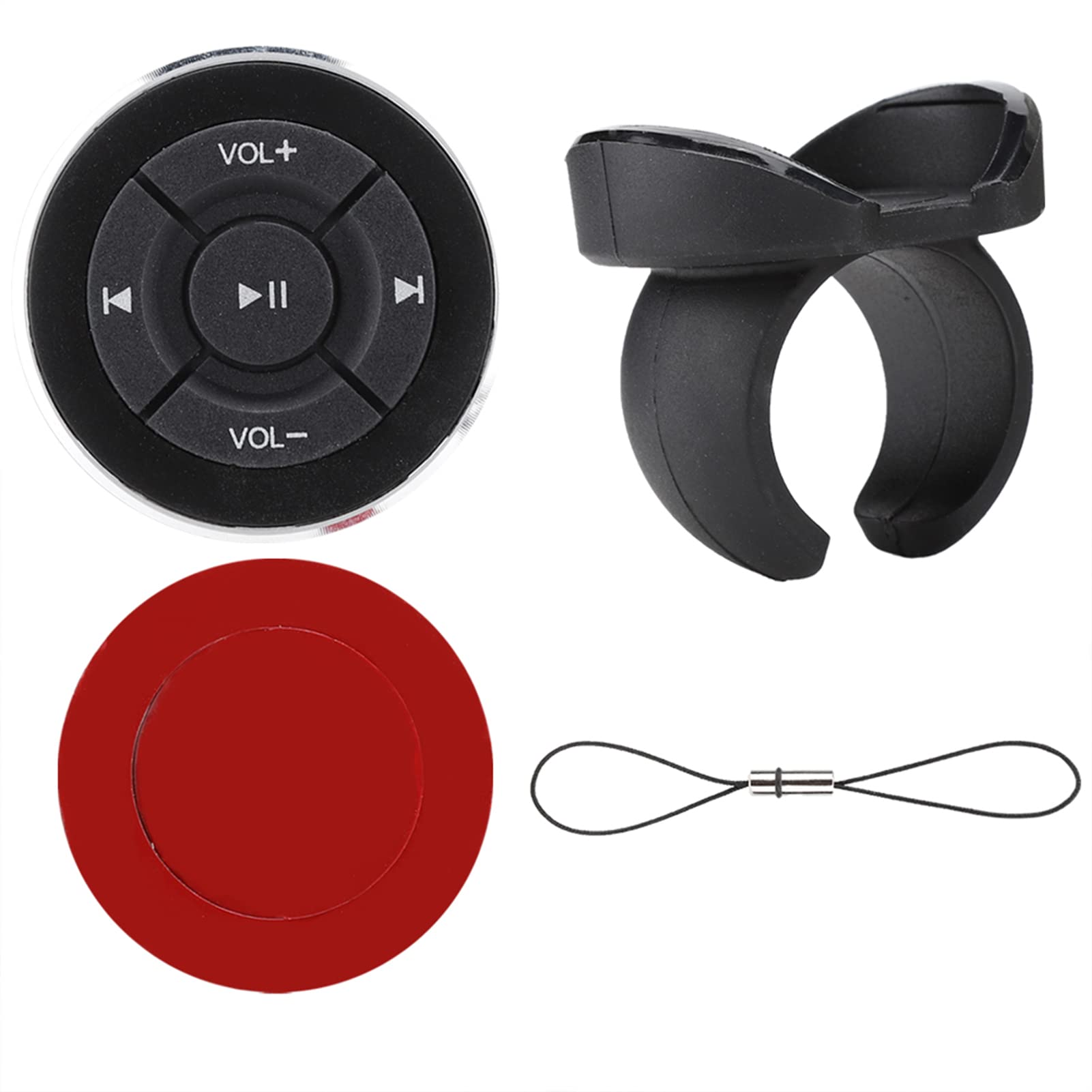 Sxhlseller Car Bluetooth Remote Controller, Bluetooth 4.0 Remote Control with Multimedia Button, Car Bluetooth Controller for Bike Handlebars, Steering Wheel