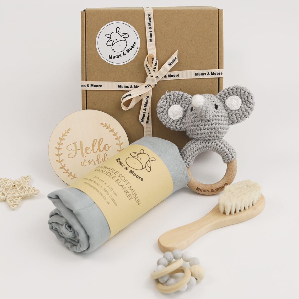 Newborn Baby Gift Set, Baby Gift for Boys and Girls, Essentials Gift Set,Baby Essentials for Newborn Unisex,Baby Shower Gifts, Welcome Gifts for Baby,Wishlist,Baby Blankets, Baby rattles (Elephant)