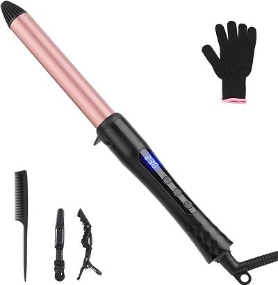 UNOBEY 25mm Ceramic Curling Wand Adjustable Temperature Dual Voltage