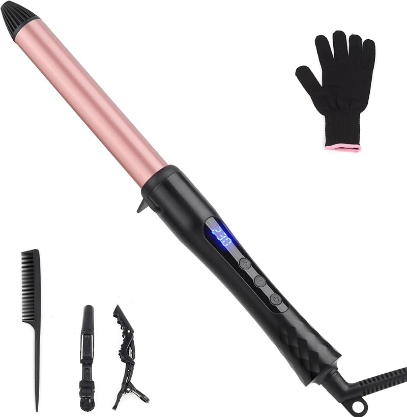 UNOBEY 25mm Ceramic Curling Wand Adjustable Temperature Dual Voltage