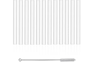 12 Pcs 5 Inches Transparent Borosilicate Glass Tubes, Gtysmox 12mm Diameter 1.5mm Thickness Glass Tubing with 1 Cleaning Brush for DIY Making Glass Crafts