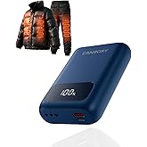 CANBORY PD 30W 20000mAh Heated Vest Battery Pack Built-in 3 DC Size Adapter,Compatible with Major Heated Clothing Brands, 7.4V/5V Battery Pack with LED Display for Heated Vest & Jackets Blue