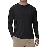 Runhit Men's UPF 50+ Sun Protection Shirts Long Sleeve UV Swim Shirt Fishing Hiking Running Rash Guard Quick Dry Lightweight